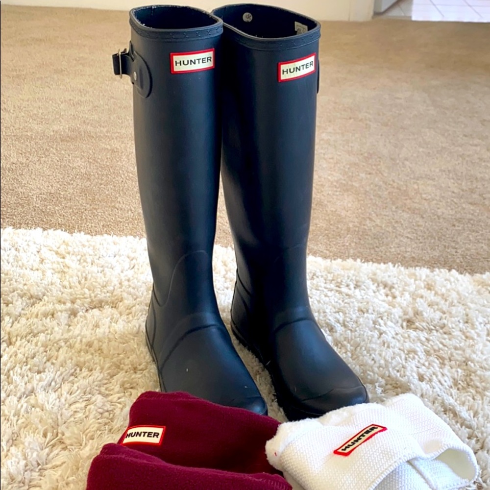 Matte Black HUNTER Boots (Worn Once)